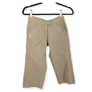 Marmot Capri Canvas Pants Tan Brown Drawstring Outdoor Women's 6 (MEAS 28 X 21)